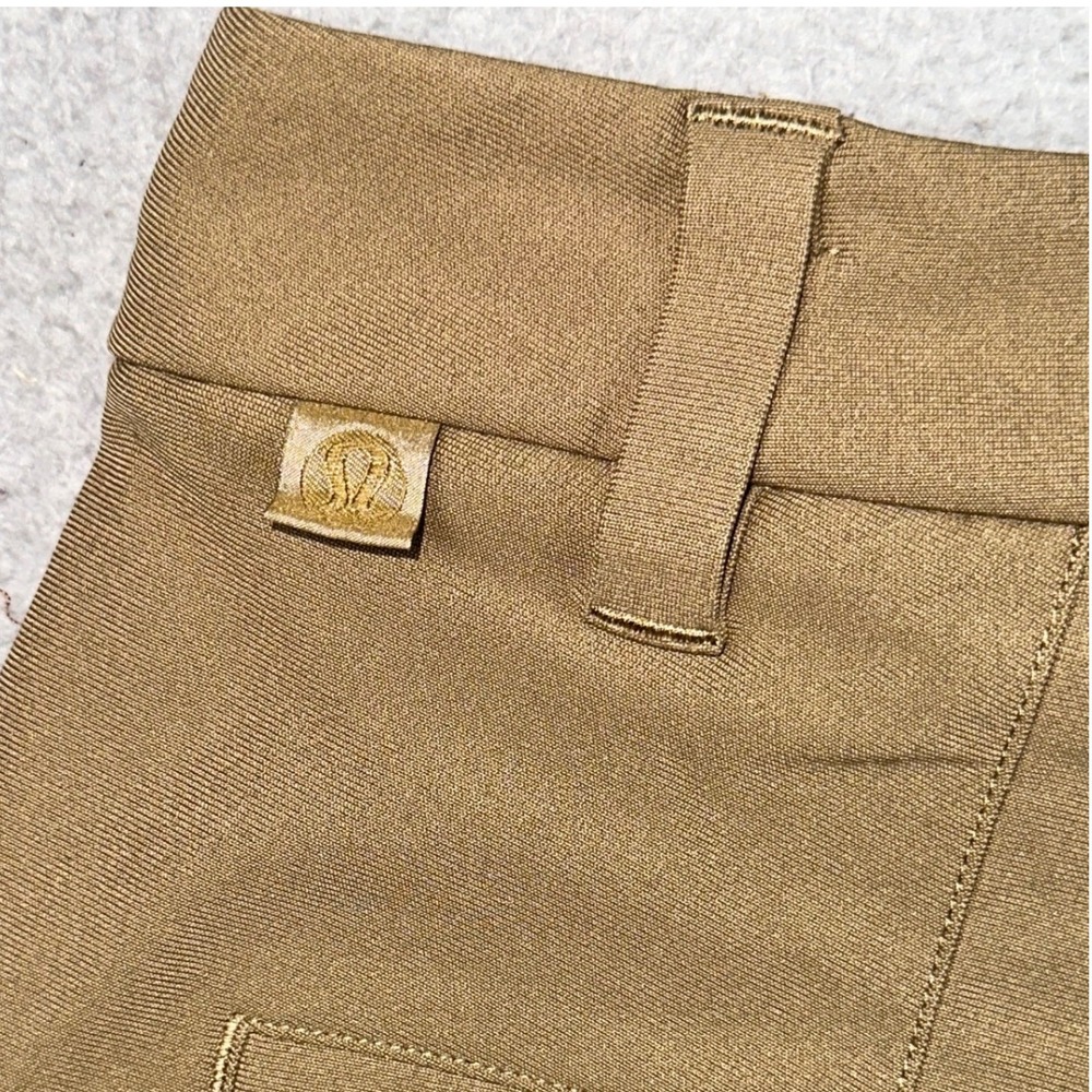 Lululemon Commission Slim Pant Mens 32x33 Brown Warpstreme Chino ABC Golf Travel - Picture 7 of 16